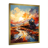 Orange Train Sublime Landscapes - Train Canvas Wall Art