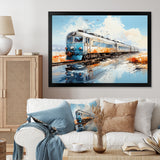 Blue Train Sublime Landscapes I - Train Canvas Wall Art