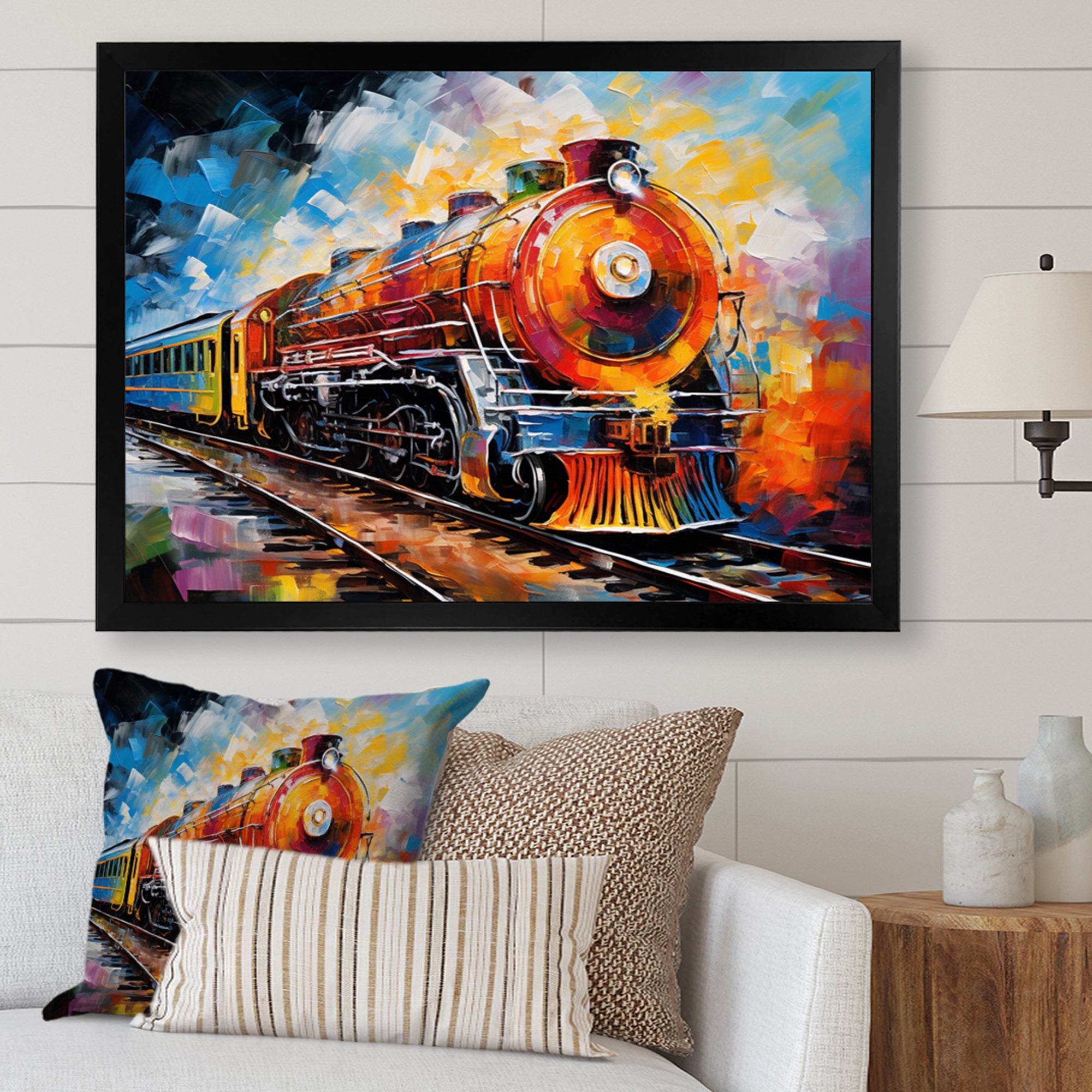 Abstract Train Synesthetic Symphonies - Train Canvas Wall Art