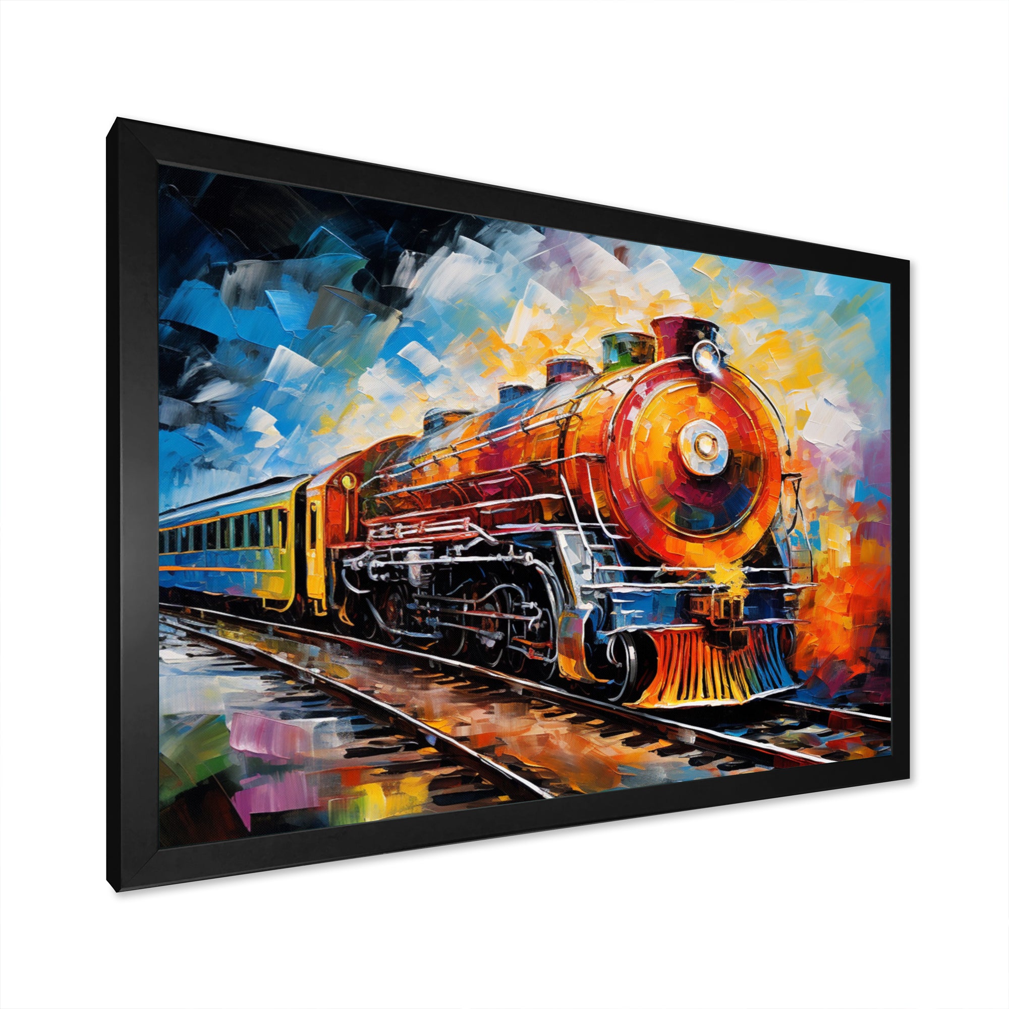 Abstract Train Synesthetic Symphonies - Train Canvas Wall Art