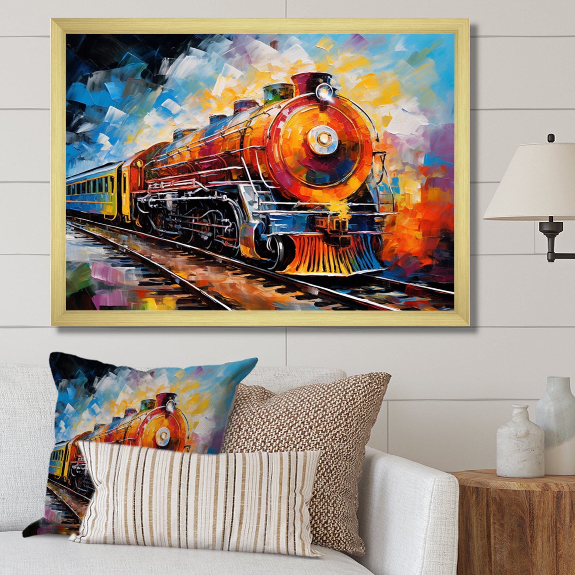 Abstract Train Synesthetic Symphonies - Train Canvas Wall Art
