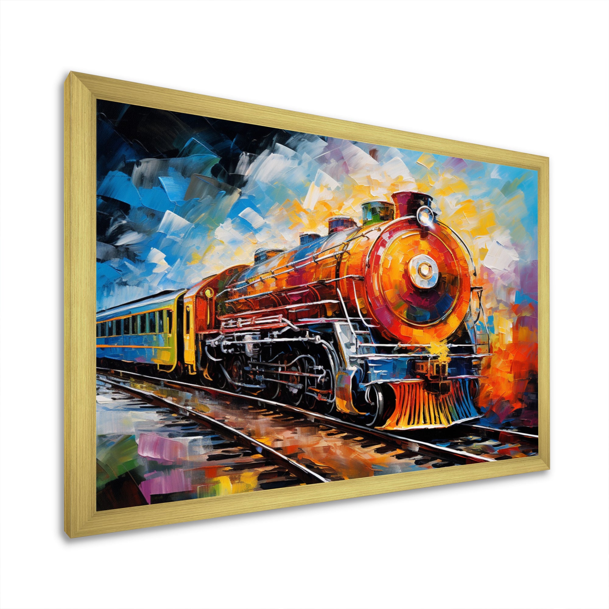 Abstract Train Synesthetic Symphonies - Train Canvas Wall Art