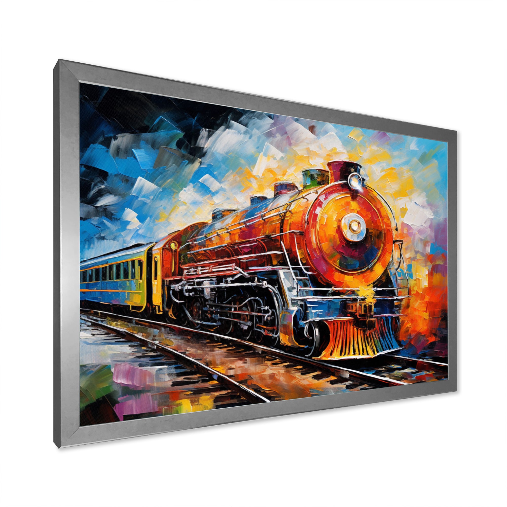 Abstract Train Synesthetic Symphonies - Train Canvas Wall Art