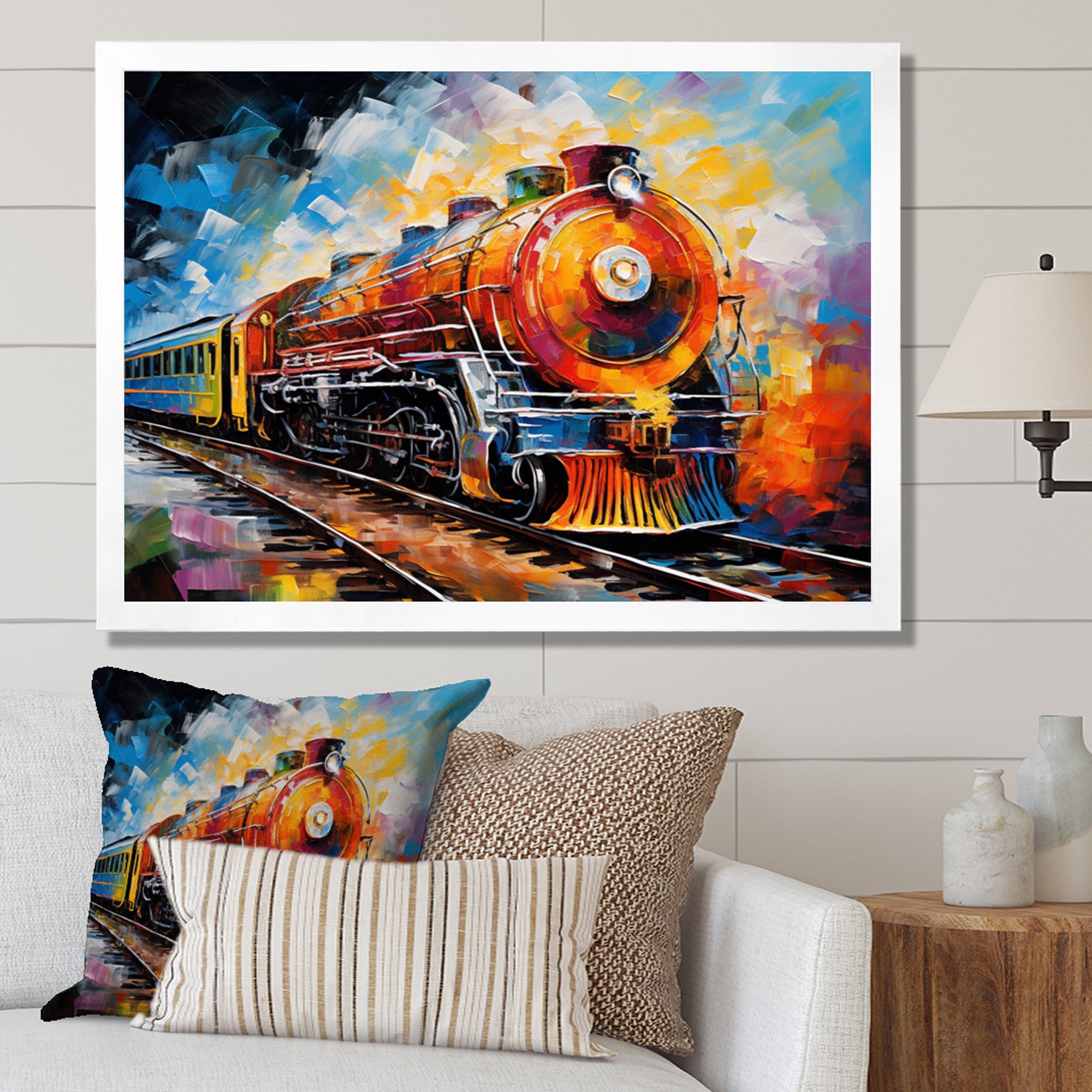 Abstract Train Synesthetic Symphonies - Train Canvas Wall Art