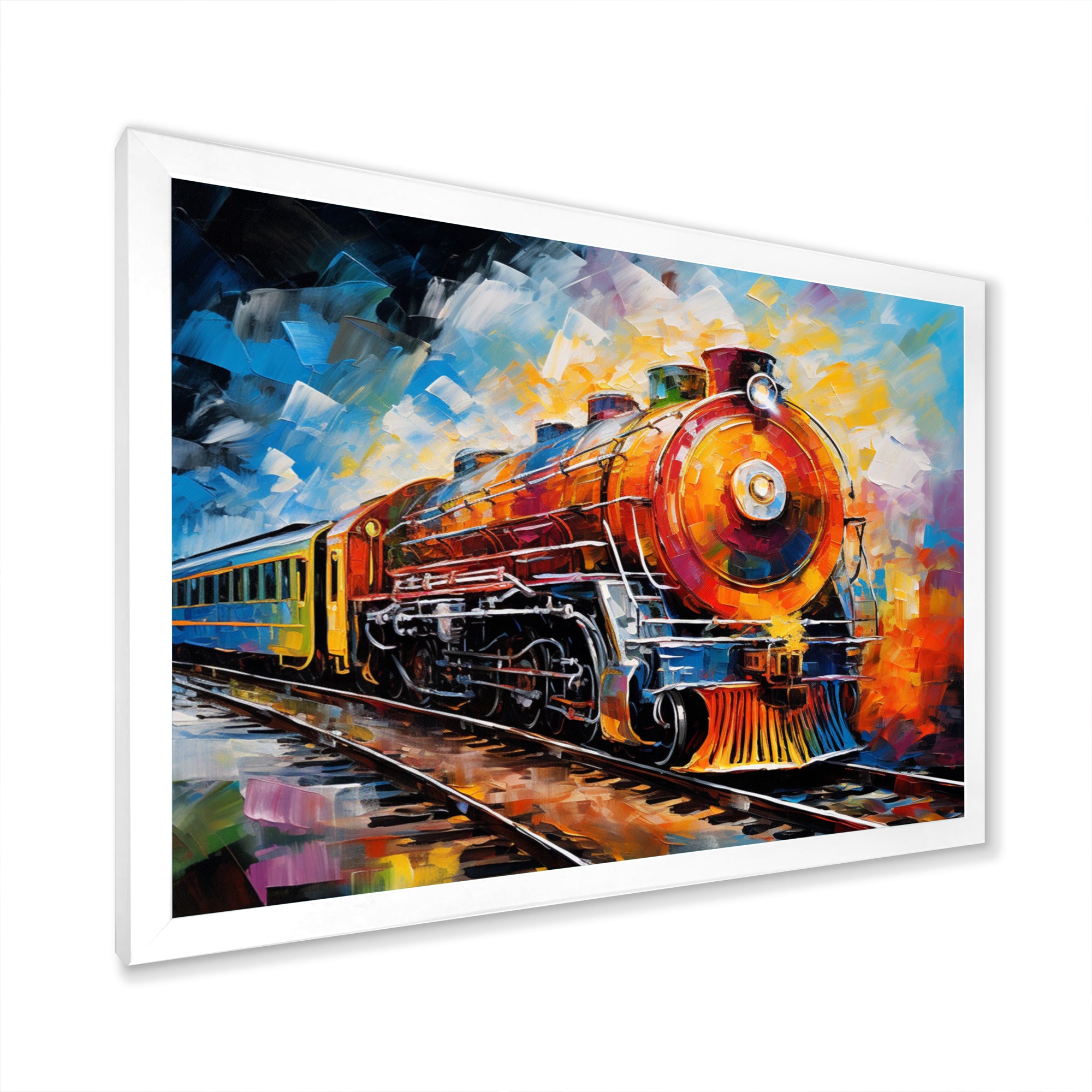 Abstract Train Synesthetic Symphonies - Train Canvas Wall Art