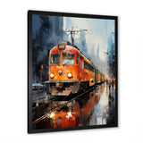 Orange Train Journey I - Train Canvas Wall Art