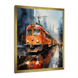 Orange Train Journey I - Train Canvas Wall Art