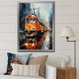 Orange Train Journey I - Train Canvas Wall Art