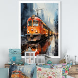 Orange Train Journey I - Train Canvas Wall Art
