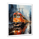 Orange Train Journey I - Train Canvas Wall Art