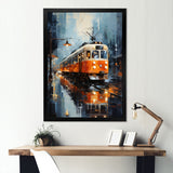 Orange White Train Journey - Train Canvas Wall Art