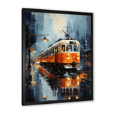 Orange White Train Journey - Train Canvas Wall Art