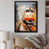 White Red Train Journey - Train Canvas Wall Art