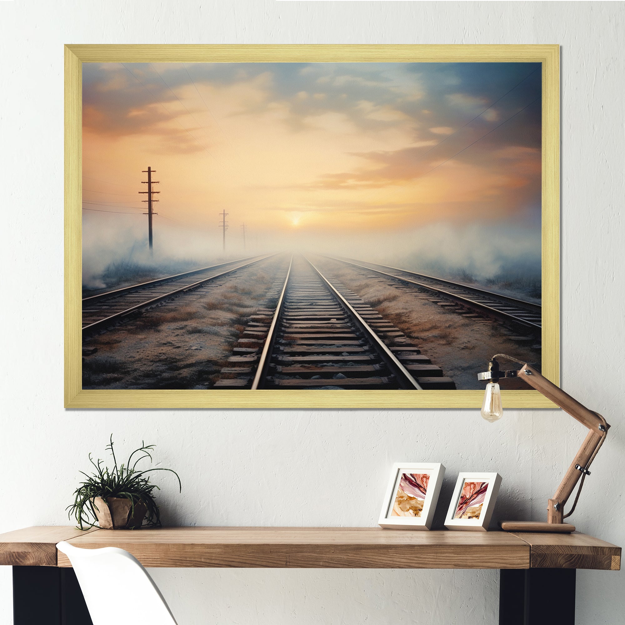 Train Transcendent Tracks - Train Canvas Wall Art
