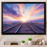 Purple Train Transcendent Tracks - Train Canvas Wall Art