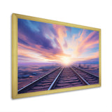 Purple Train Transcendent Tracks - Train Canvas Wall Art