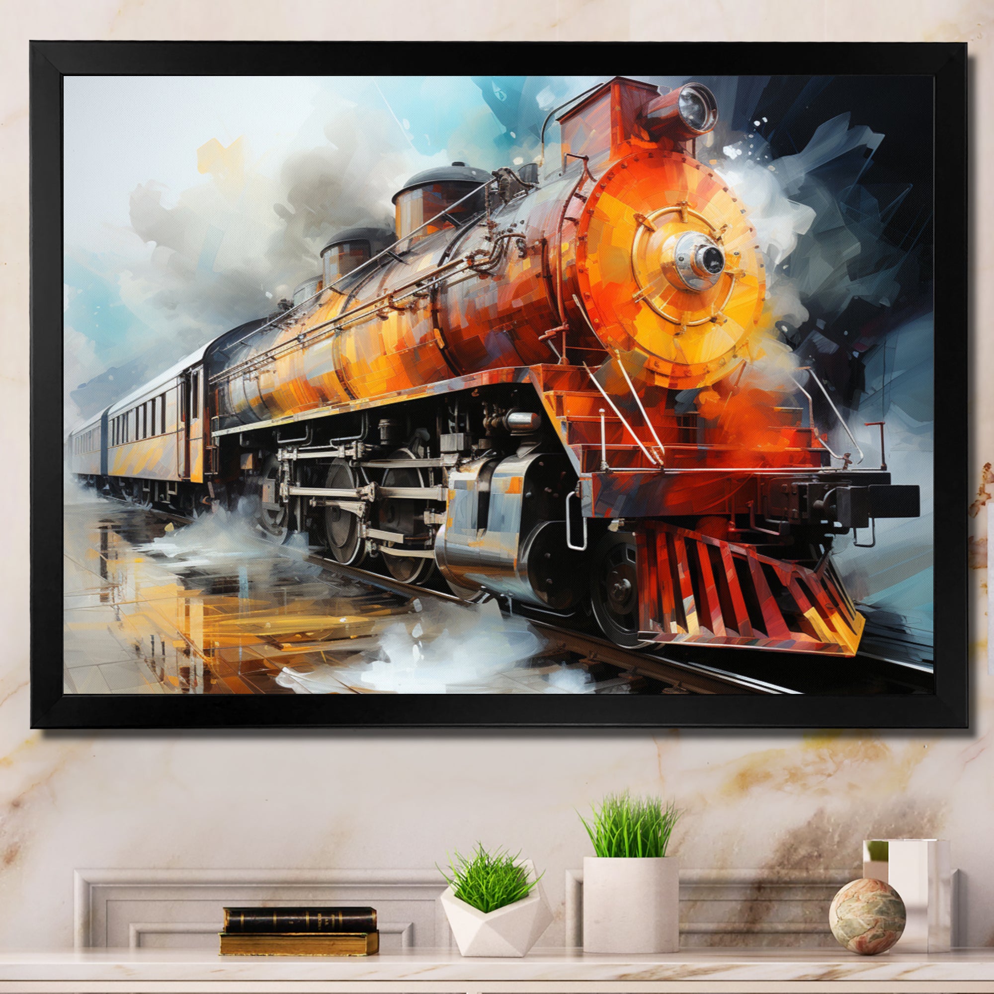Abstract Train Translucent Rhythms I - Train Canvas Wall Art