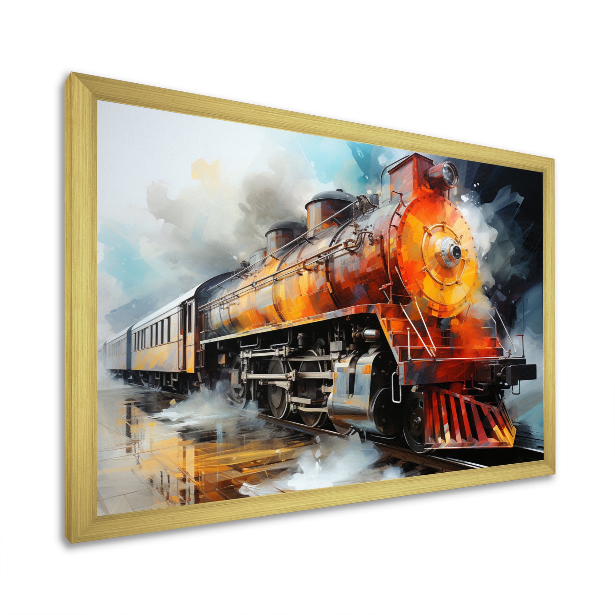 Abstract Train Translucent Rhythms I - Train Canvas Wall Art