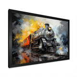 Yellow Grey Train Translucent Rhythms - Train Canvas Wall Art