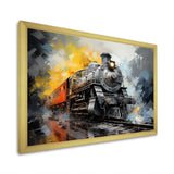 Yellow Grey Train Translucent Rhythms - Train Canvas Wall Art