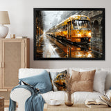 Yellow Train Translucent Rhythms I - Train Canvas Wall Art