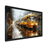 Yellow Train Translucent Rhythms I - Train Canvas Wall Art