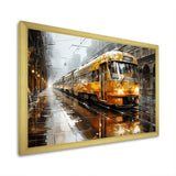Yellow Train Translucent Rhythms I - Train Canvas Wall Art