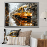 Yellow Train Translucent Rhythms I - Train Canvas Wall Art