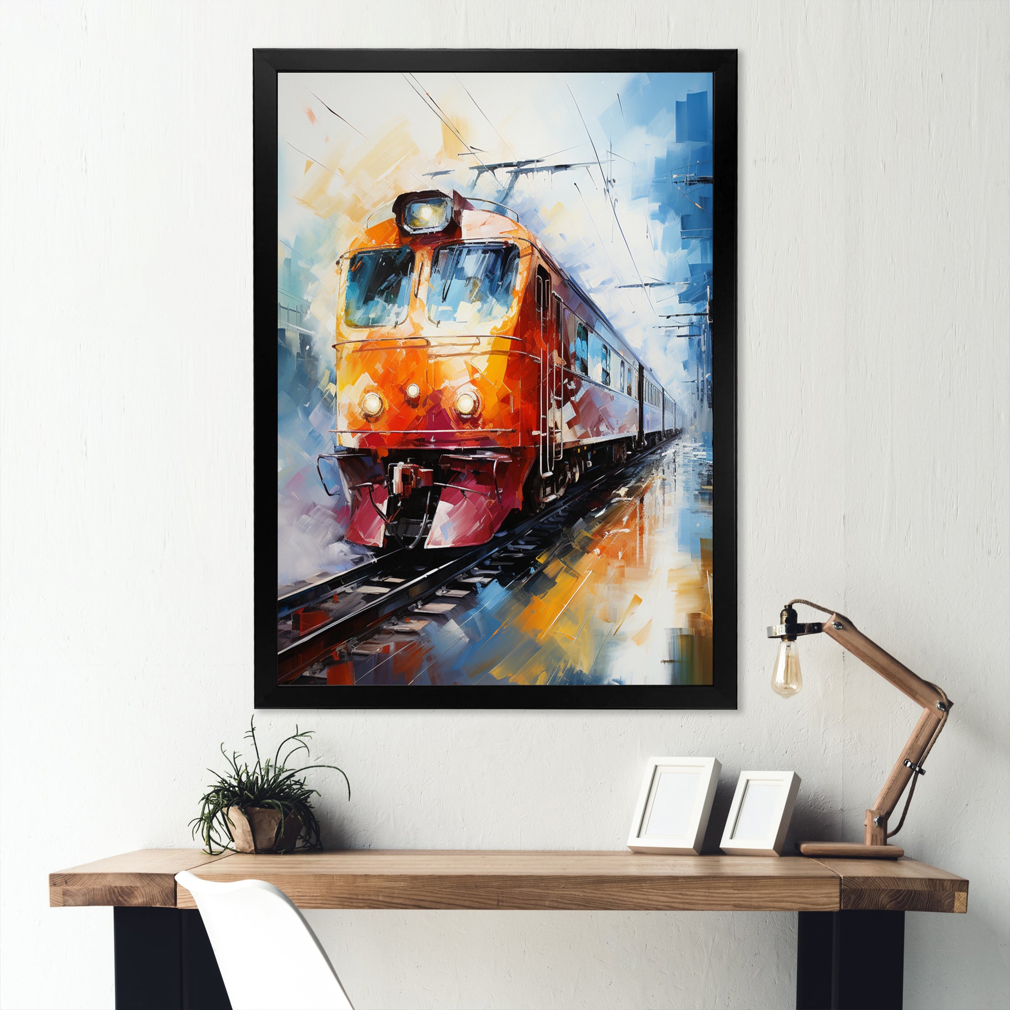 Abstract Train Vibrant Motion I - Train Canvas Wall Art