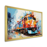 Abstract Train Vibrant Rails - Train Canvas Wall Art
