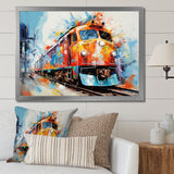 Abstract Train Vibrant Rails - Train Canvas Wall Art