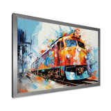Abstract Train Vibrant Rails - Train Canvas Wall Art