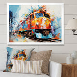 Abstract Train Vibrant Rails - Train Canvas Wall Art