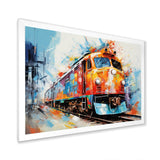 Abstract Train Vibrant Rails - Train Canvas Wall Art