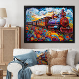 Abstract Train Whimsical Journey I - Train Canvas Wall Art