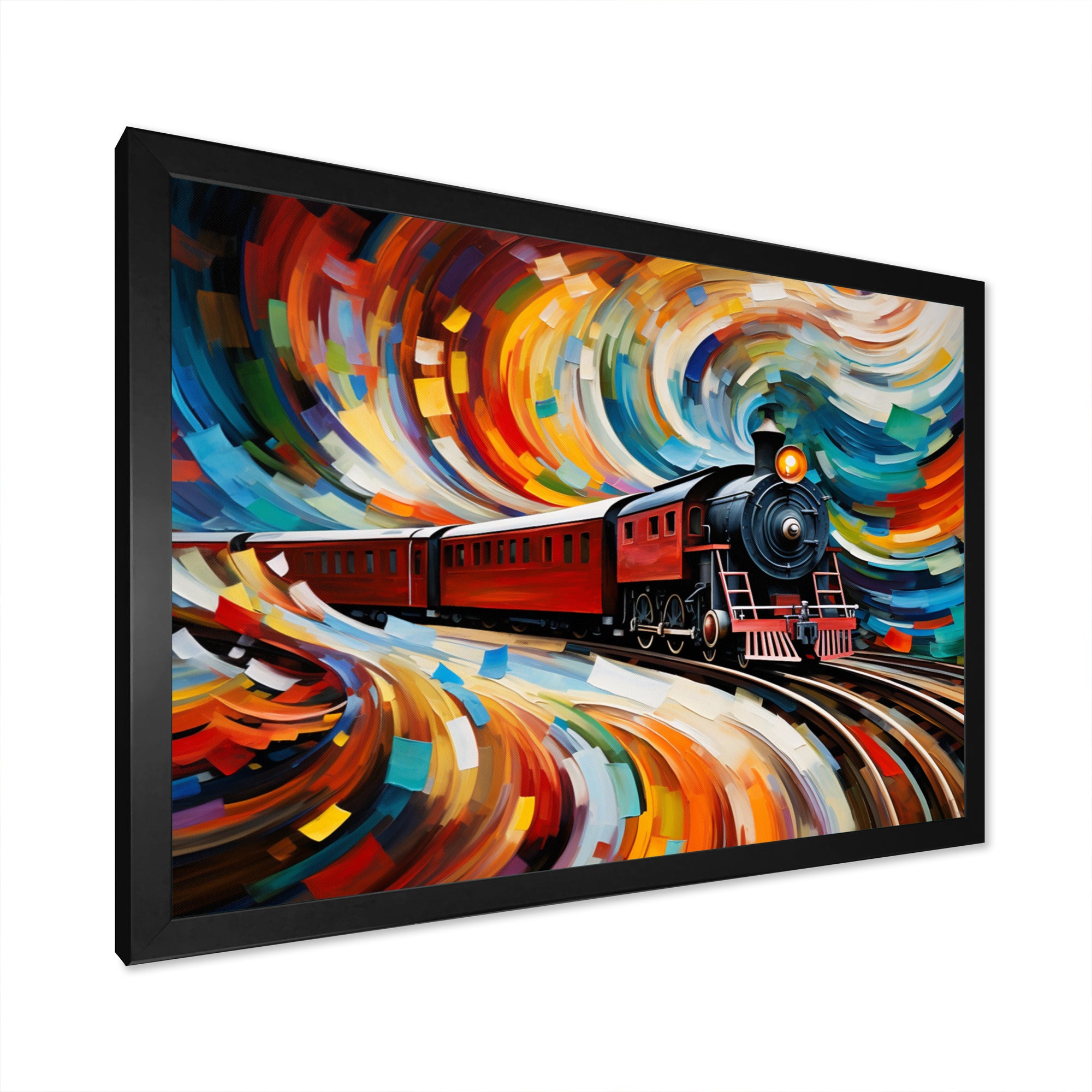 Abstract Train Whirling Momentum - Train Canvas Wall Art
