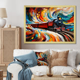 Abstract Train Whirling Momentum - Train Canvas Wall Art