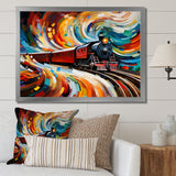 Abstract Train Whirling Momentum - Train Canvas Wall Art