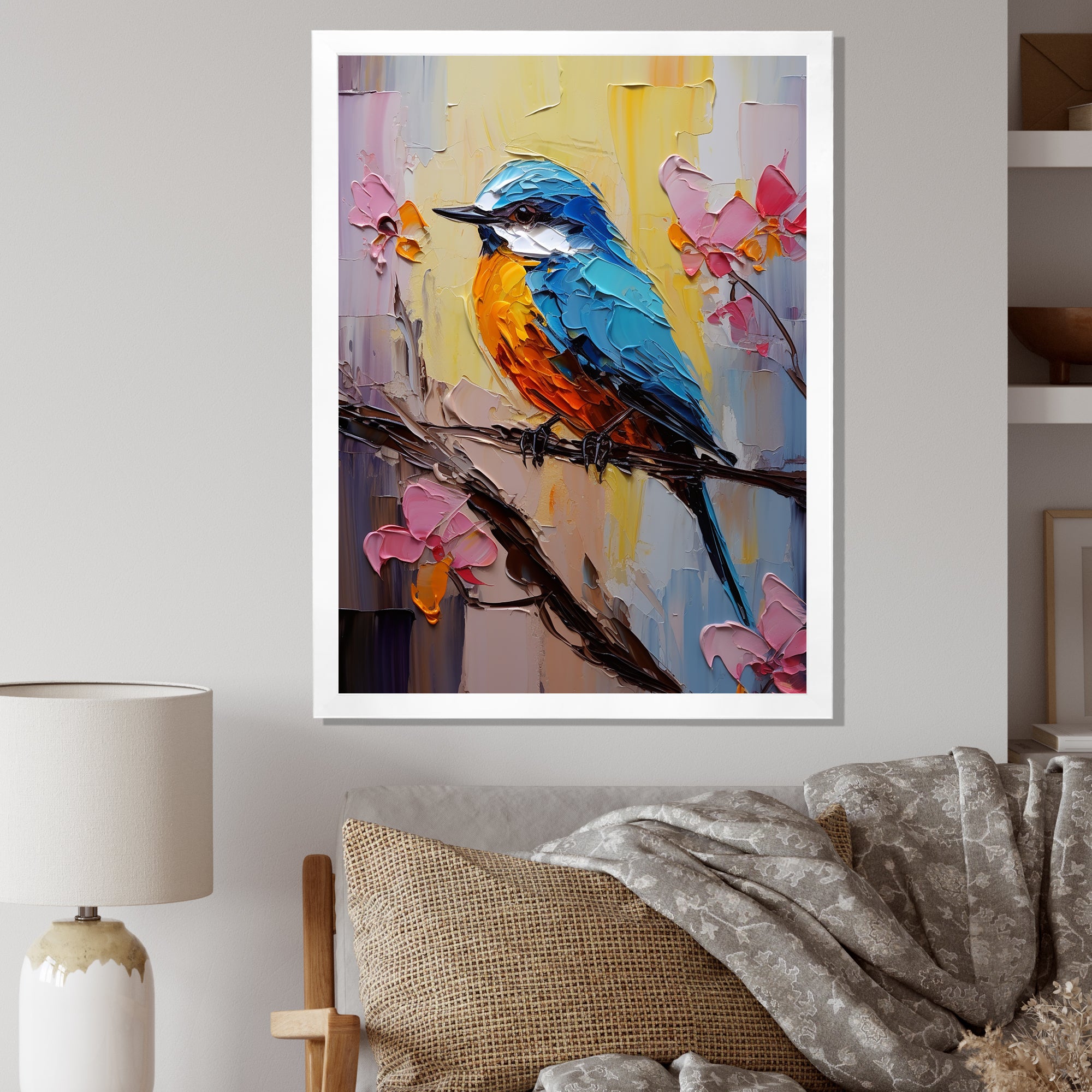 Bluebird Serenade Painting - Bird Wall Decor