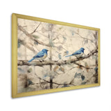 Bluebird Serenade Vintage Waterpainting - Blue Bird Wall Art