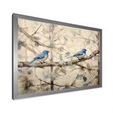 Bluebird Serenade Vintage Waterpainting - Blue Bird Wall Art