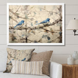 Bluebird Serenade Vintage Waterpainting - Blue Bird Wall Art