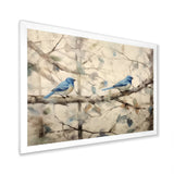 Bluebird Serenade Vintage Waterpainting - Blue Bird Wall Art