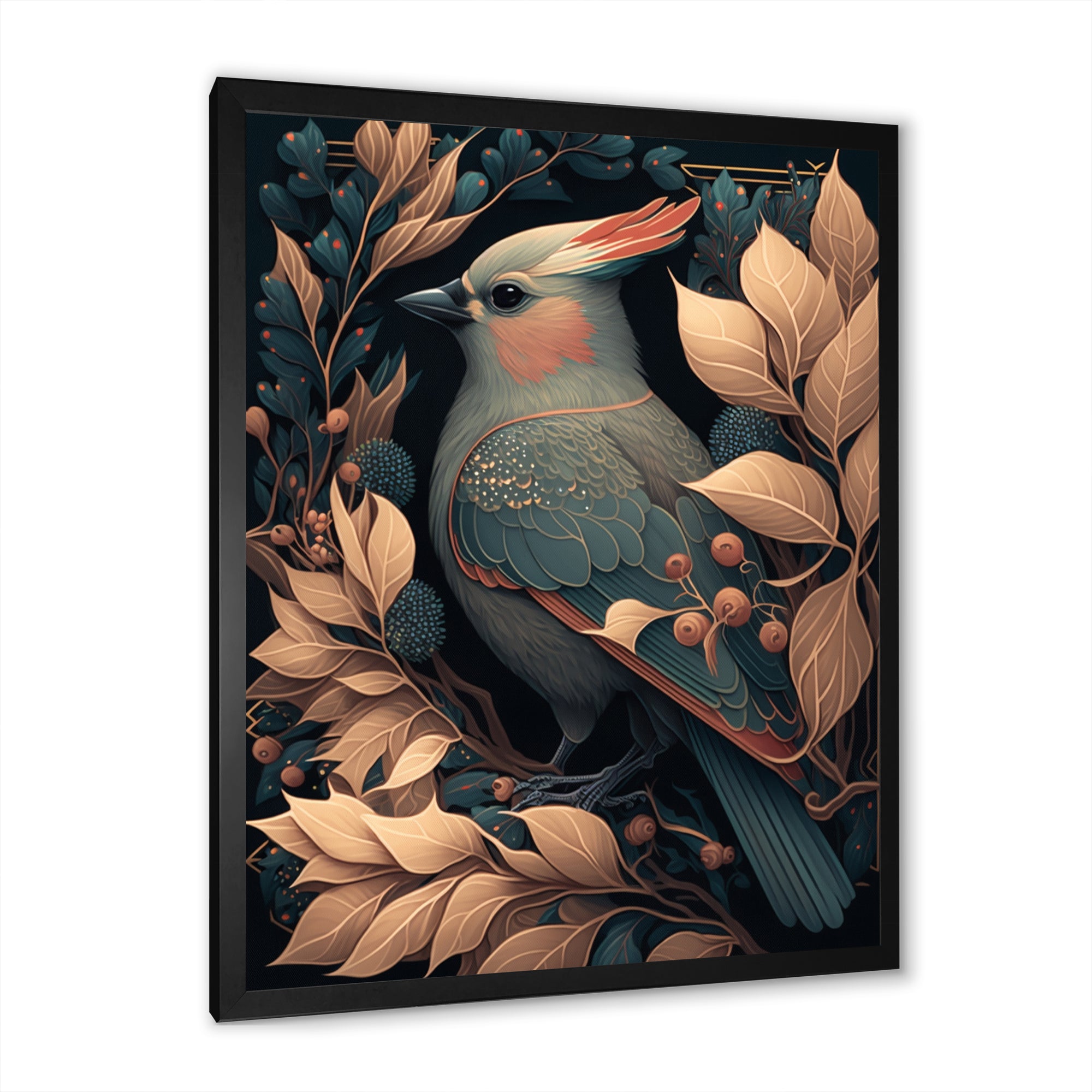 Cardinal Bird In Faded Retro Tones - Bird Home Decor Art