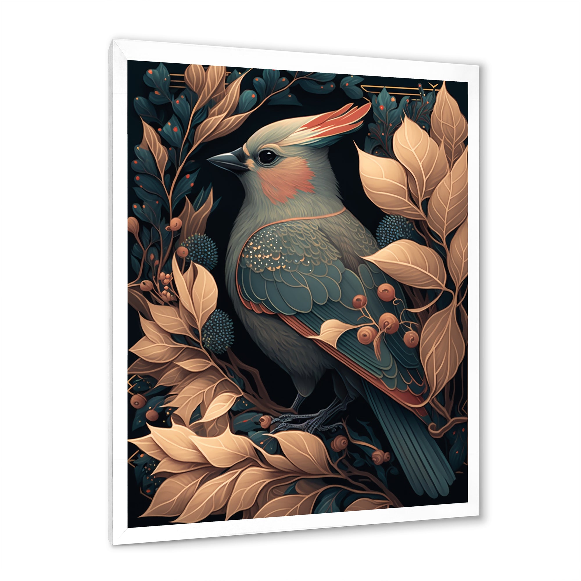 Cardinal Bird In Faded Retro Tones - Bird Home Decor Art