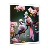 Pink Cardinal Birds On A Branch - Bird Bedroom Wall Art