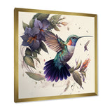 Purple Colibri Vintage Illustration - Bird Canvas Wall Art