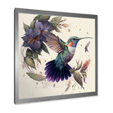 Purple Colibri Vintage Illustration - Bird Canvas Wall Art