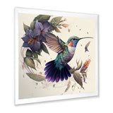 Purple Colibri Vintage Illustration - Bird Canvas Wall Art