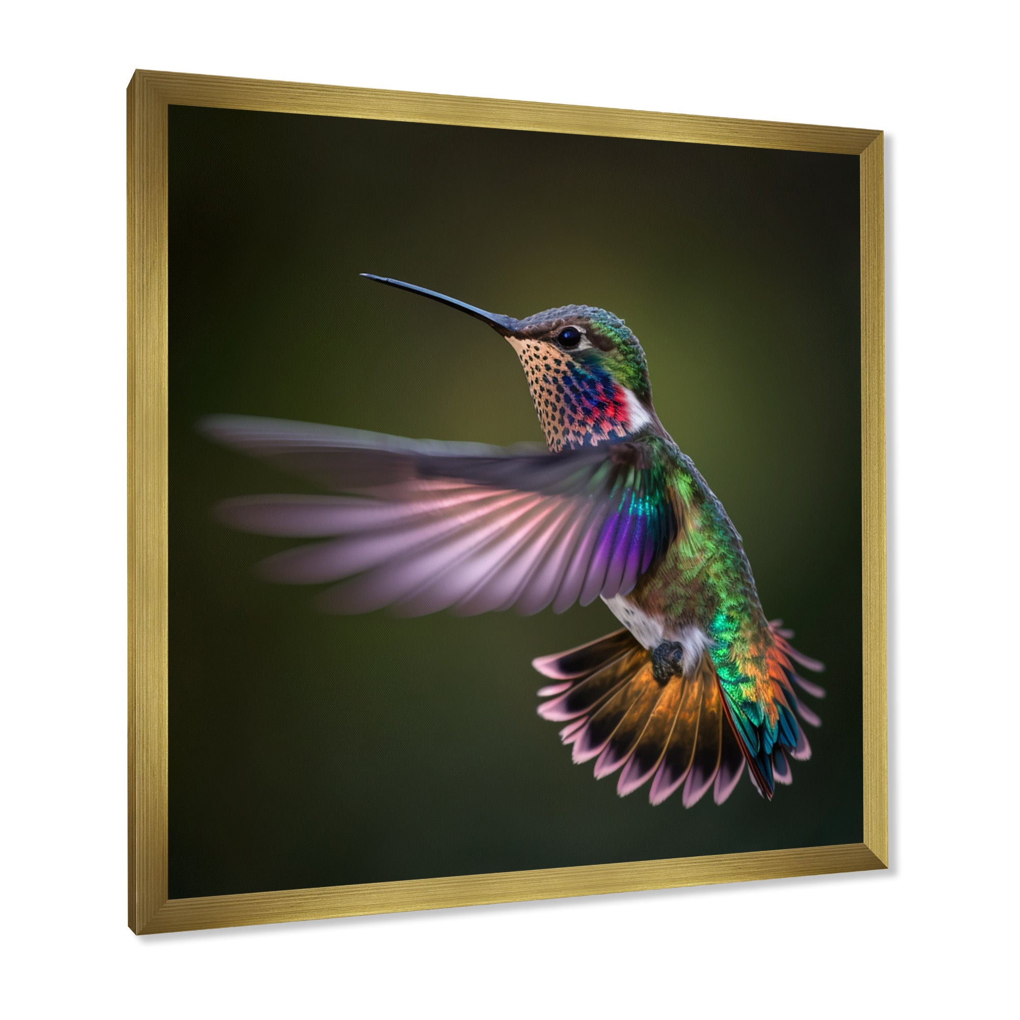 Purple Colibri Hovering Nature Photography - Bird Wall Decor